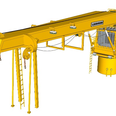  工业机械吊臂吊车起重机su模型下载 
