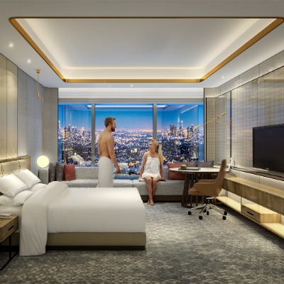  现代酒店客房su模型下载 