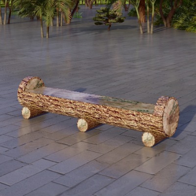  自然风景观座椅公用椅su模型下载 