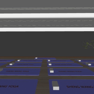  现代瑜伽室健身房su模型下载 