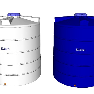  工业风水处理储罐su模型下载 