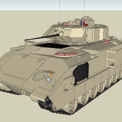  现代装甲运兵车坦克su模型下载 