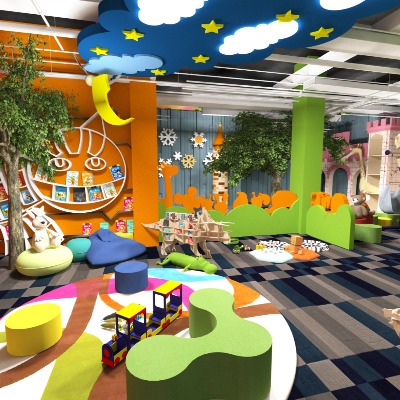  现代幼儿园儿童娱乐室su模型下载 