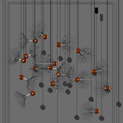  现代艺术装饰吊灯su模型下载 