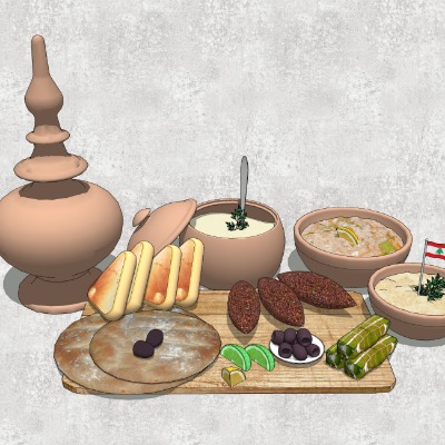  现代面包食物su模型下载 