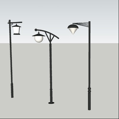  现代户外灯路灯su模型下载 