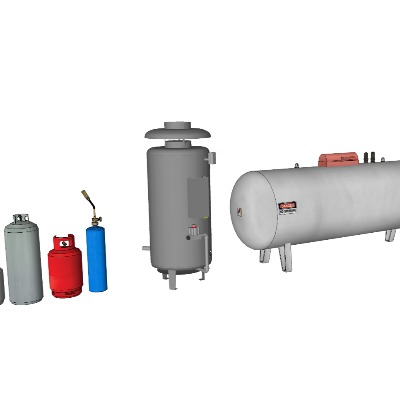  工业风储气罐su模型下载 