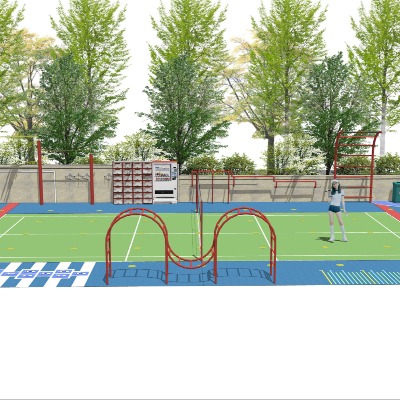  现代羽毛球场su模型下载 