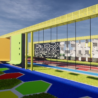  现代儿童活动区su模型下载 