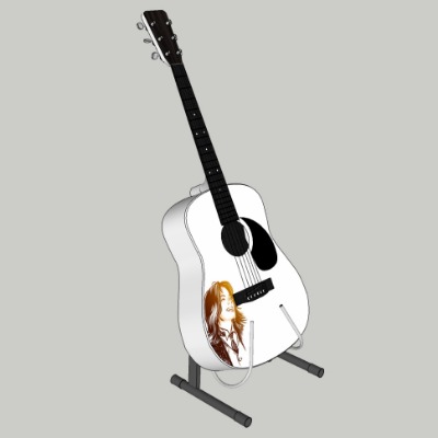  现代吉他乐器su模型下载 