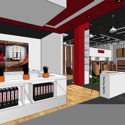  现代地板专卖店su模型下载 