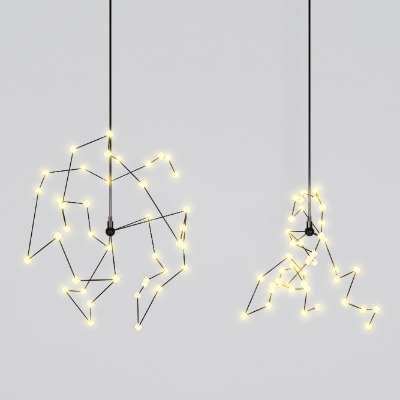  现代星星灯装饰灯su模型下载 