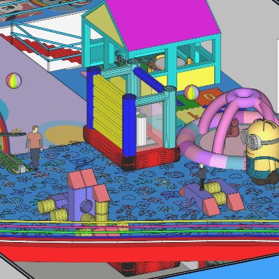  现代儿童游乐园su模型下载 