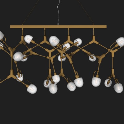  现代多头装饰灯su模型下载 