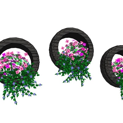  现代绿植花草su模型下载 