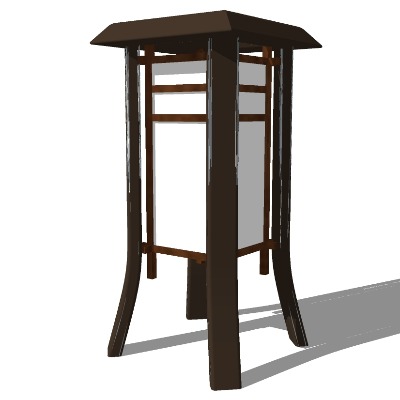  新中式庭院景观灯su模型下载 