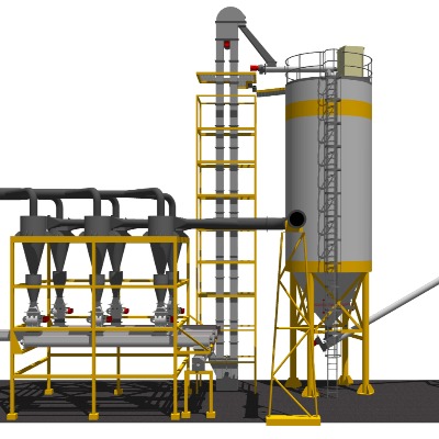  现代工厂储水罐su模型下载 