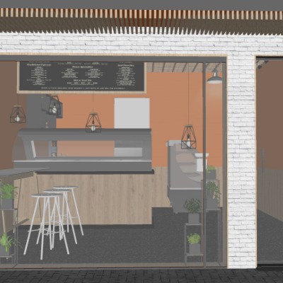  北欧奶茶店su模型下载 