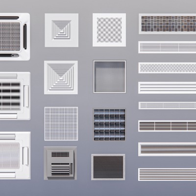  现代出风口新风口空调su模型下载 