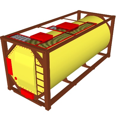  现代罐式集装箱su模型下载 