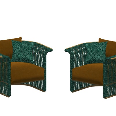  现代藤编户外椅su模型下载 