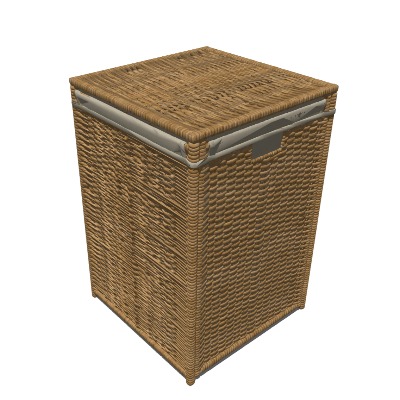  现代竹编篓脏衣篓su模型下载 
