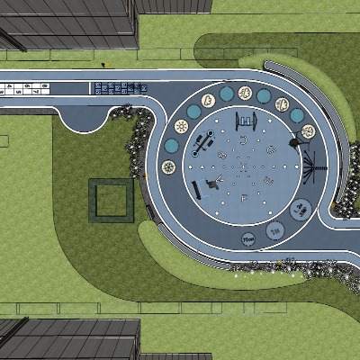  现代儿童活动区su模型下载 