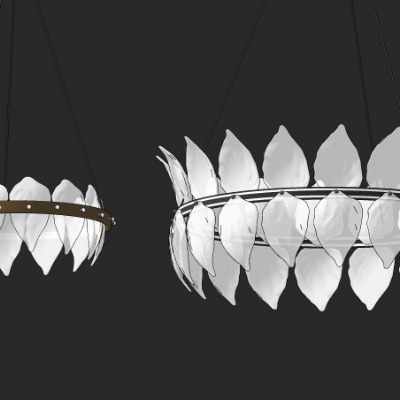  现代花瓣装饰吊灯su模型下载 