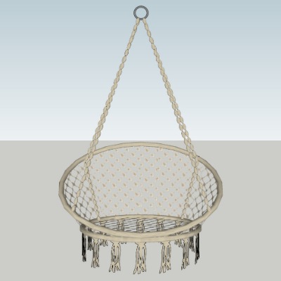  现代藤编吊椅su模型下载 