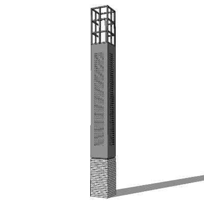  新中式灯柱路灯su模型下载 