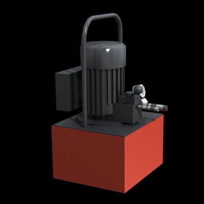  现代液压泵su模型下载 