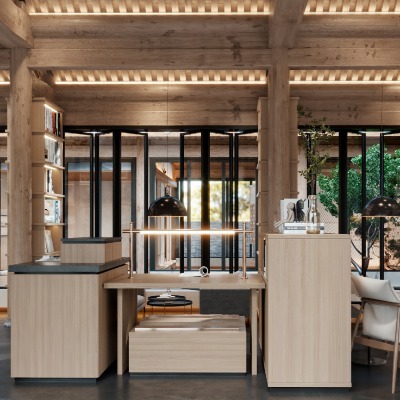  新中式书吧su模型下载 