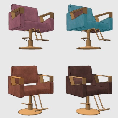  现代轻奢理发椅公用椅su模型下载 