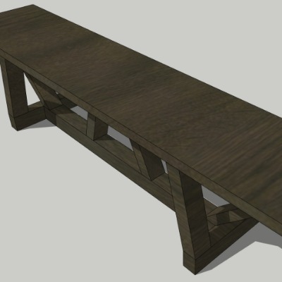  现代创意坐凳公用椅su模型下载 