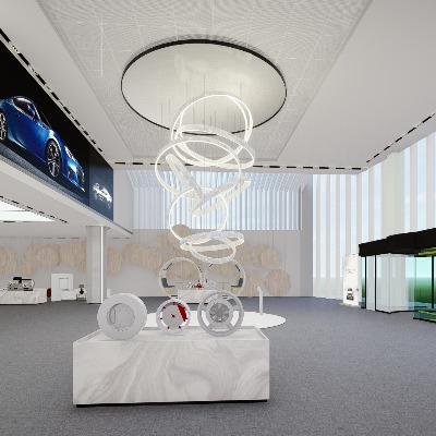  现代4S店销售中心su模型下载 