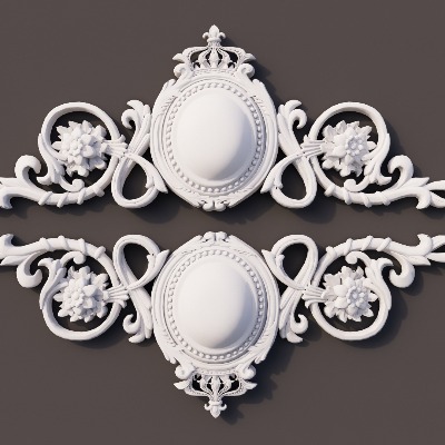  欧式雕花构件su模型下载 