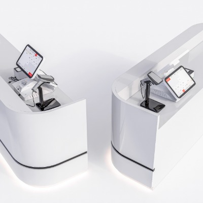  现代服务台收银台su模型下载 