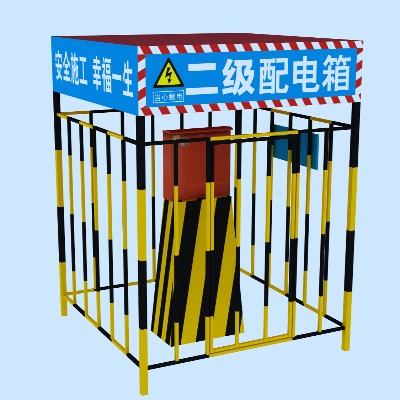  现代工地配电箱su模型下载 