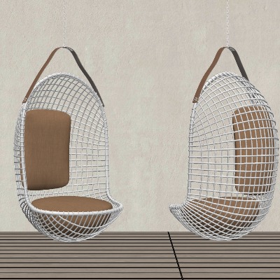  现代藤编吊椅su模型下载 