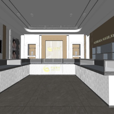  现代珠宝首饰店su模型下载 