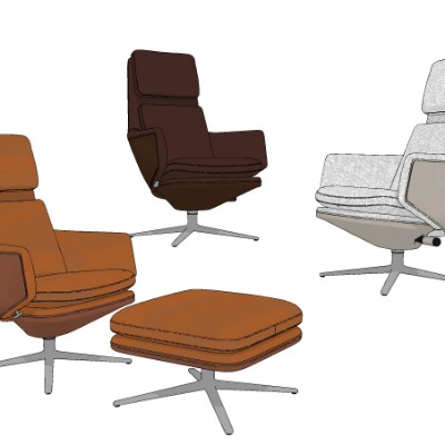  现代办公椅班椅su模型下载 