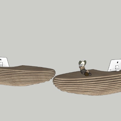  现代异形接待台su模型下载 