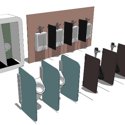  现代小便池su模型下载 