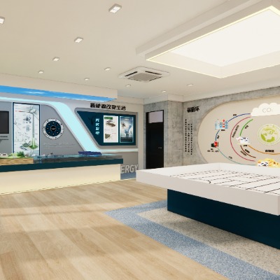  现代新能源展厅su模型下载 