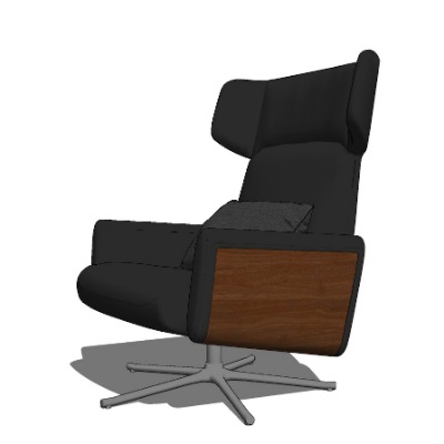  现代皮革办公椅班椅su模型下载 