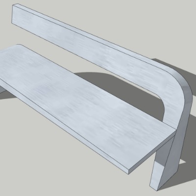  现代创意坐凳公用椅su模型下载 