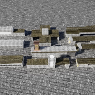  新中式景观座椅公用椅su模型下载 