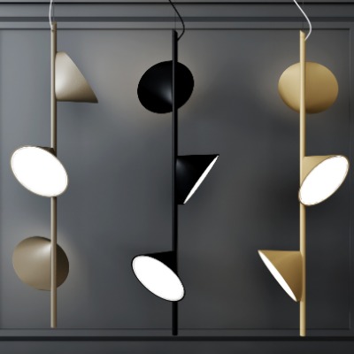  现代喇叭装饰吊灯su模型下载 