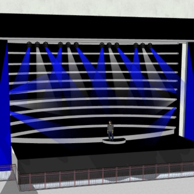  现代表演舞台su模型下载 