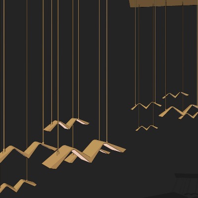  现代轻奢装饰吊灯su模型下载 